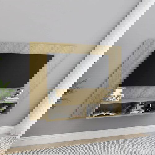 VidaXL Stenska TV omarica sonoma hrast 120x23,5x90 cm inženirski les, (20913684) Slike