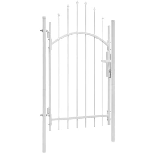 VidaXL Vrtna vrata Woerden jeklo 1x2,45 m bela, (5000301033) Slike