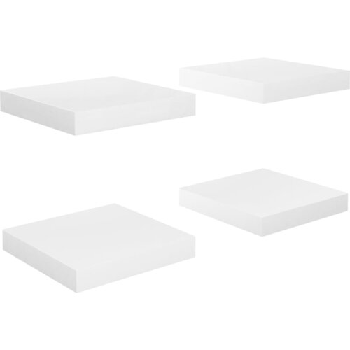 Maison Chic 4 kosi Lebdeče Stenske Police - Viseče police sijaj bele 23x23,5x3,8 cm MDF, (21793591) Slike
