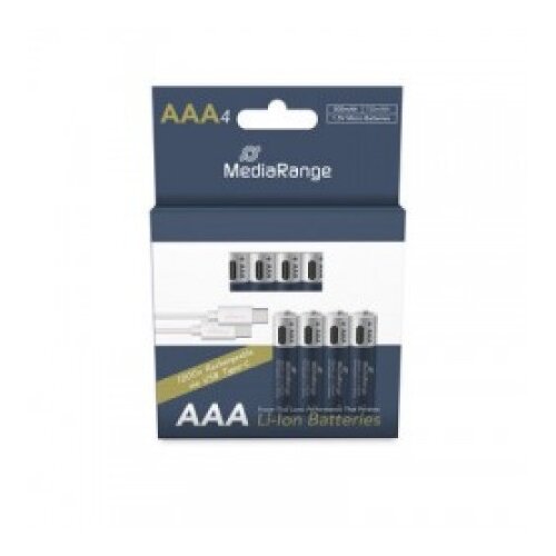 Mediarange punjive baterije-akumulatori aaa 1.5v li-ion 4kom-recharg-500mah-mrbat160-usb-c ( 160AAA/Z ) Cene