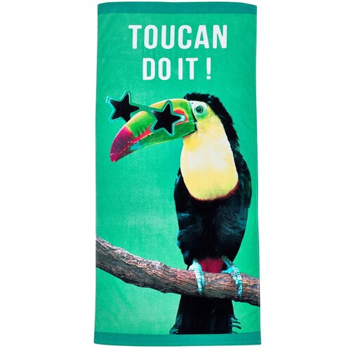 Catherine Lansfield Zeleni pamučan ručnik za plažu 76x160 cm Toucan Do It – Cijene
