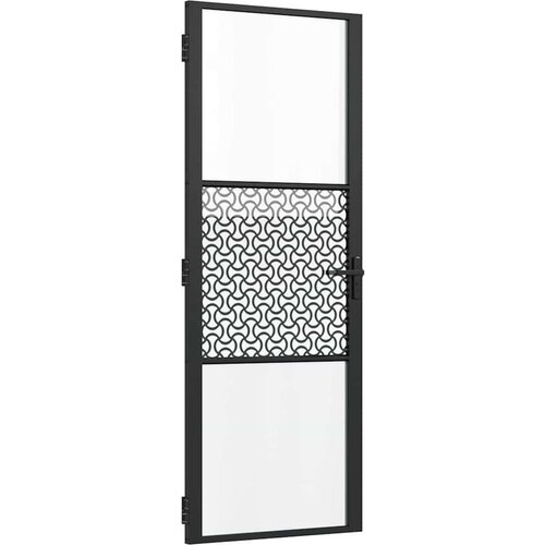 vidaXL Notranja vrata Črna 76 x 201.5 cm Kaljeno steklo in aluminij, (5000113462) Cene