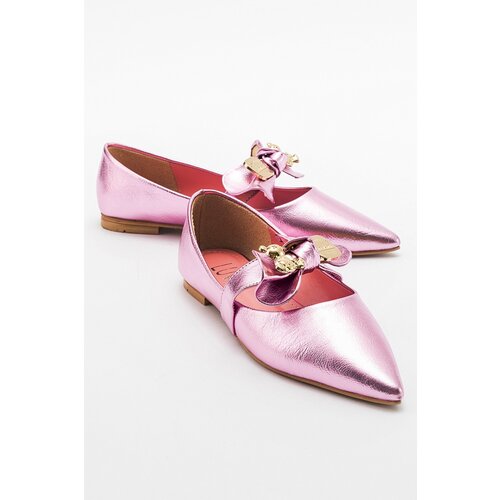 LuviShoes HELSI Women&amp;#039;s Pink Bow Flat Flats Slike