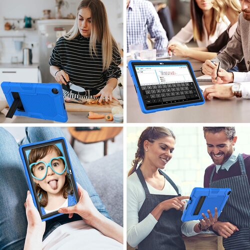 NIKCORP Ovitek za Samsung Galaxy Tab A7 10.4 SM-T500 / T505, oklepen za&amp;scaron;čitni etui s stojalom, tridelna konstrukcija, moder, (5000138859) Slike
