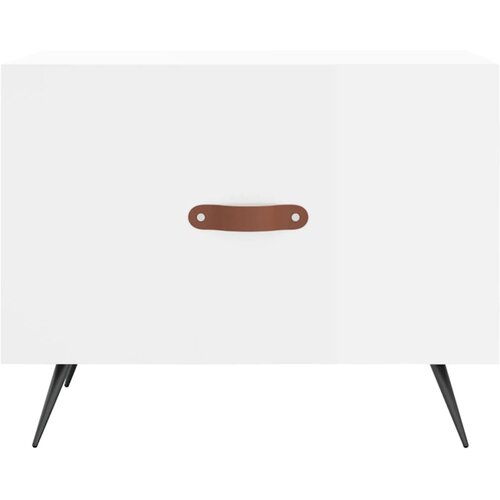  Stolić za kavu sjajni bijeli 50 x 50 x 40 cm konstruirano drvo Bijela Slike