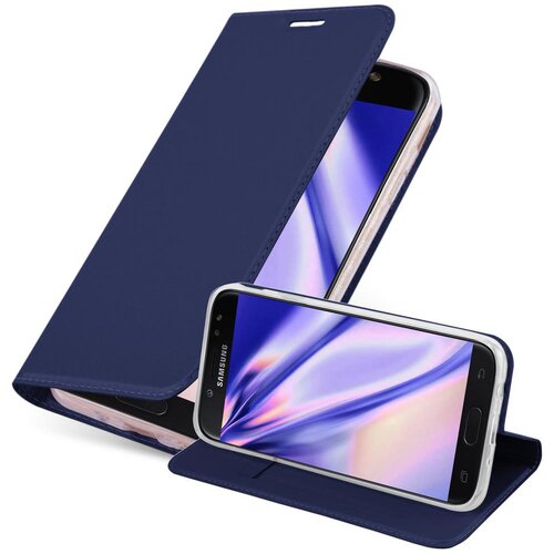 Cadorabo Samsung Galaxy J7 2017 v klasična temno modra - Za&scaron;čitni ovitek z magnetnim zapiranjem, stoječo funkcijo in režo za kartice, (20562088) Cene