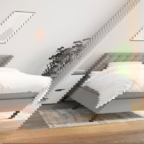 VidaXL Box spring postelja z vzmetnico svetlo siva 90x190 cm blago Slike