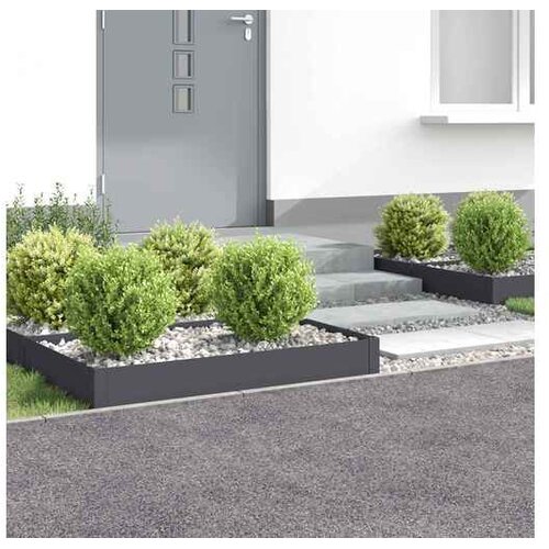 VidaXL Ograda oko Travnjaka 4 kom. 100 x 60 x 20 cm Čelik Antracit - Antracit 100 x 60 x 20 cm 4 Slike