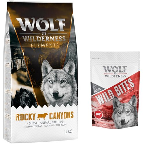 Wolf of Wilderness 12 kg suhe hrane + Snack gratis! - "Rocky Canyons" - govedina + High Valley - govedina (monoprotein) Cene
