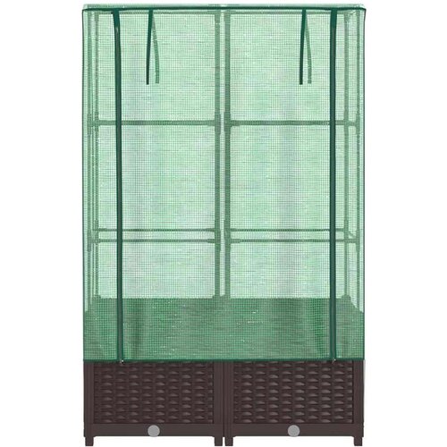 vidaXL Povišena gredica s pokrovom za staklenik 80 x 40 x 138 cm Cene