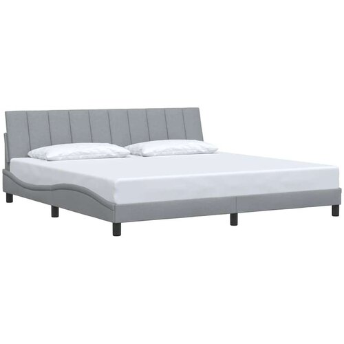 VidaXL okvir za krevet bez madraca svjetlosivi 200 x 200 cm od tkanine Slike