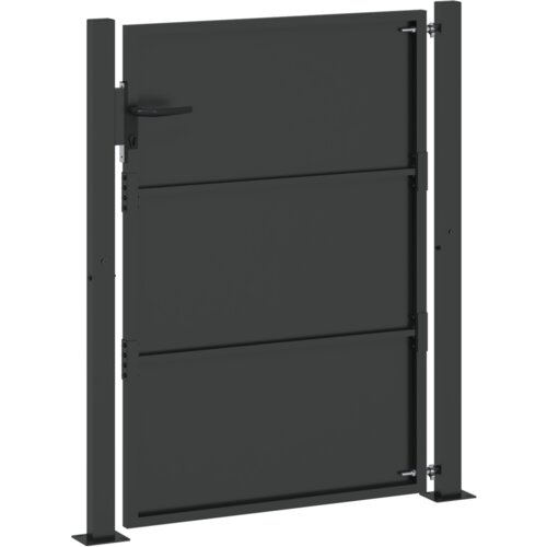 vidaXL Vrtna vrata Crna 100 x 125 cm Čelik s praškastim premazom Cene