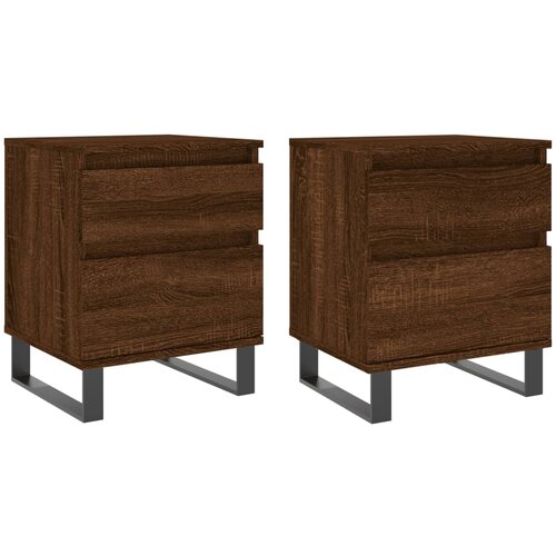 Maison Chic Dvo delni komplet Nočne omarice - Nočne mize rjavi hrast 40x35x50 cm inženirski les, (21688814) Slike