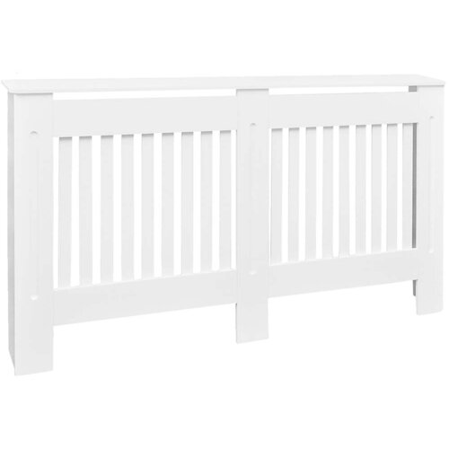 vidaXL Dekorativen Pokrov/Omarica za Radiator 152 cm MDF Bele Barve, (20769792) Cene