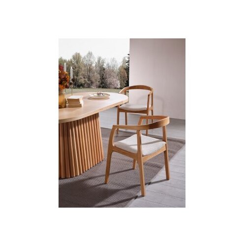 Hanah home atlantis - natural natural dining table & chairs set (4 pieces) Cene