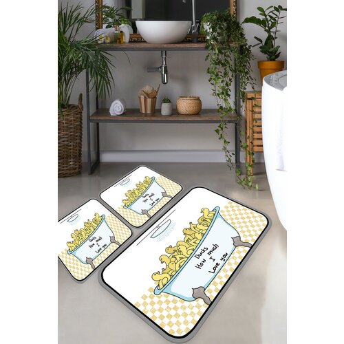  Ducks multicolor bathmat set (3 pieces) Cene