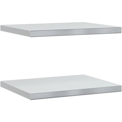 VidaXL Stenske police 2 kosa 50x40x3 cm srebrna nerjaveče jeklo, (21326860) Slike