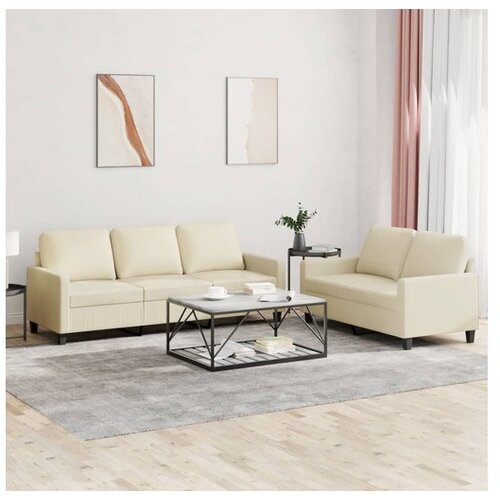 vidaXL 2-dijelni set sofa s jastucima krem od umjetne kože Cijene