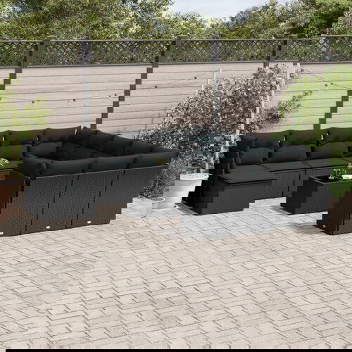 vidaXL 13-dijelni set vrtnih sofa s jastucima poliratan crni Cijene