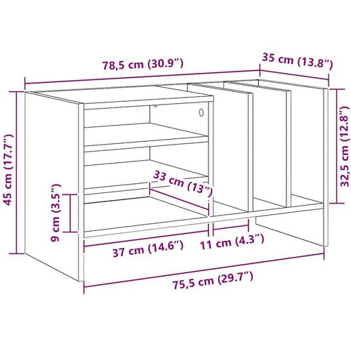  Ormar za ploče Staro drvo 78.5 x 35 x 45 cm Konstruirano drvo Slike