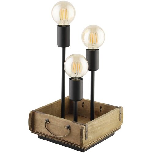 Eglo stona lampa wootton 3xE27 38 cm crna/drvo 43594 Cene