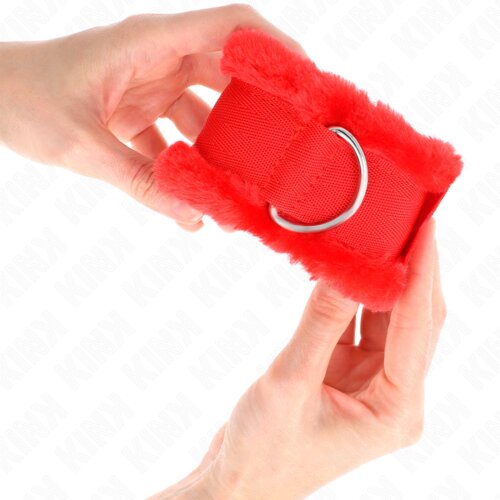 Kink Okovi Za Zapestje Fur Lined Red Slike