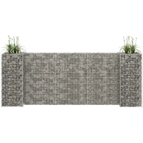 vidaXL Korito za rastline gabion H-oblike jeklo 260x40x100 cm