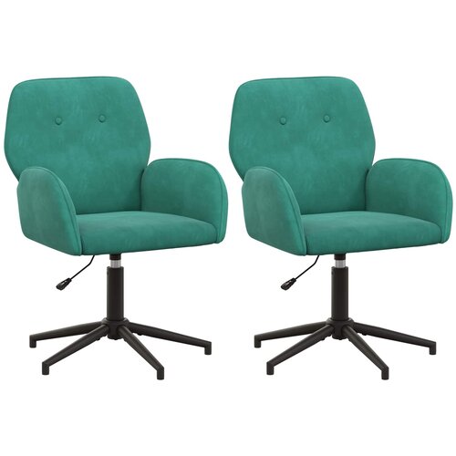 VidaXL Vrteči pisarni&amp;scaron;ki stoli 2 kos 54 x 55 x 90 cm Turkizna Žamet, (5000302334) Slike