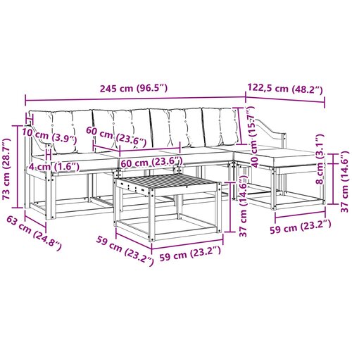  Set vanjskih sofa 6 kom. Prirodna i bež Slike