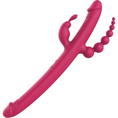 DREAMTOYS Anywhere Pleasure Vibe - punjivi vibrator s 4 zupca (ružičasti)
