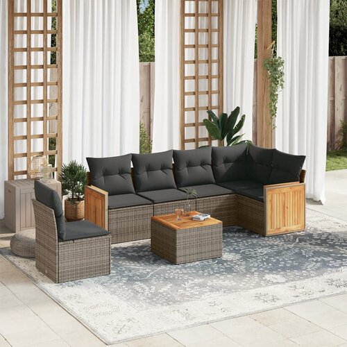 vidaXL 7-dijelni set vrtnih sofa sivi od poliratana Cijene