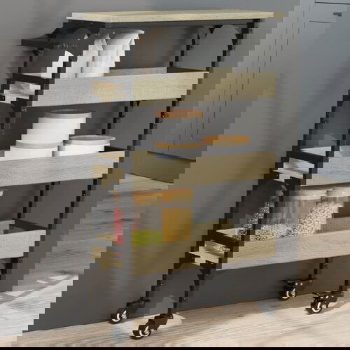  The Living Store Kuhinjski voziček sonoma hrast 53x20x76 cm inženirski les - Kuhinjski Voziček, (21500154) Cene