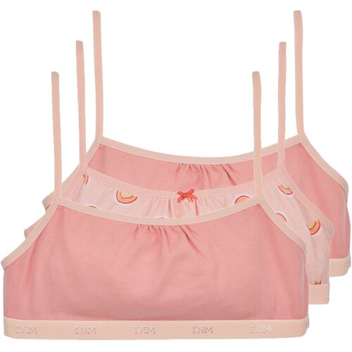 DIM Topi POCKET COTON BRASSIERE PACK X3 Rožnata Slike