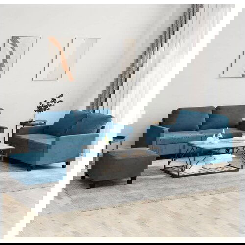 vidaXL 3-dijelni set sofa s jastucima plavi baršunasti Cene