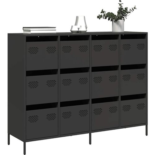 vidaXL Komoda crna 135x39x103,5 cm hladno valjani čelik Cijene