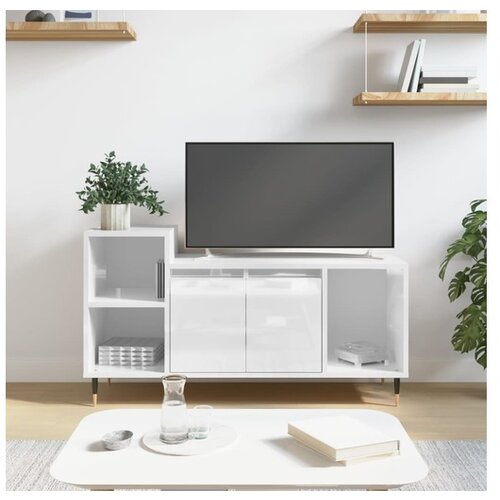 vidaXL TV omarica visok sijaj bela 100x35x55 cm inženirski l Cene