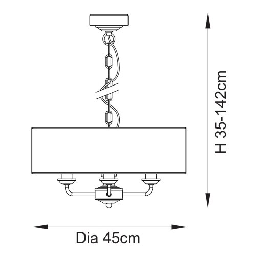  Endon 110723 - Luster na lancu HIGHCLERE 3xE14/40W/230V bež/mesing Slike