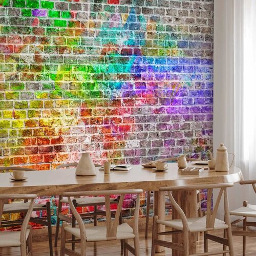  Foto tapeta - Rainbow Wall 100x70 Vodootporna Slike