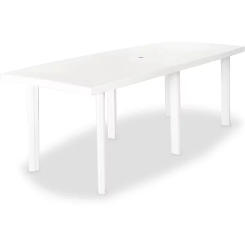  Vrtna miza bela 210x96x72 cm plastika