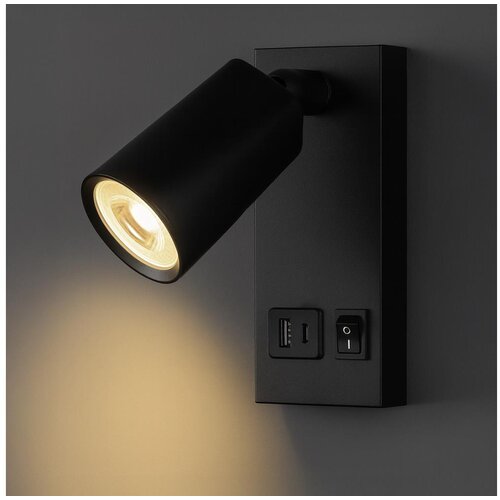  LED zidna tačkasta svetiljka sa USB CHARGE LED/5W/230V crna Cene