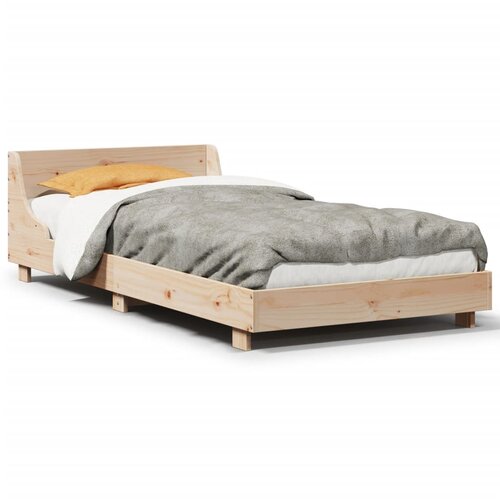 vidaXL Posteljni okvir z vzglavjem 90x190 cm trdna borovina Cene