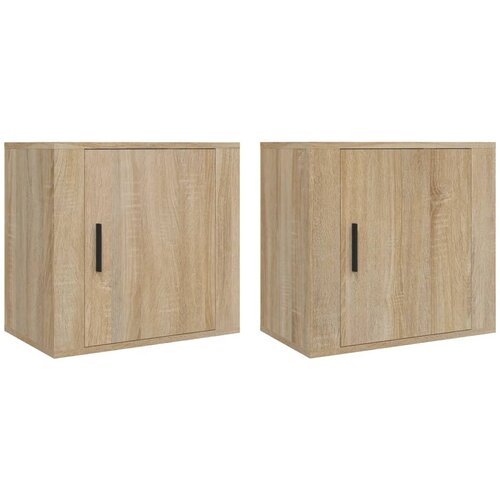 VidaXL Stenska nočna omarica 2 kosa sonoma hrast 50x30x47 cm, (20733124) Slike