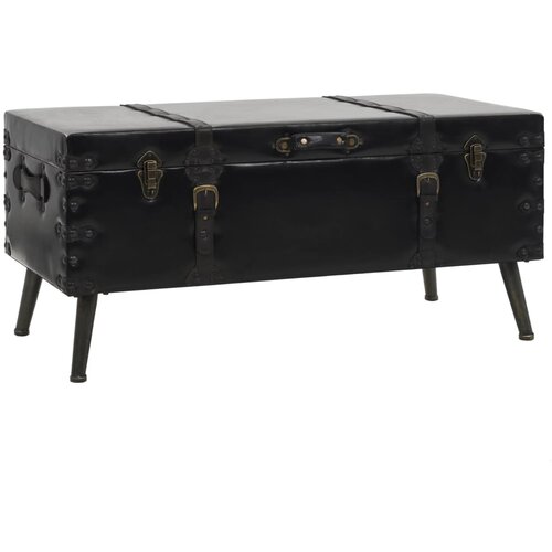 VidaXL Klubska mizica MDF in jeklo 102x51x48 cm Slike