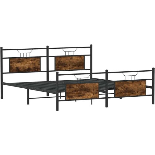 VidaXL Metalni okvir kreveta bez madraca boja hrasta 160x200 cm Slike