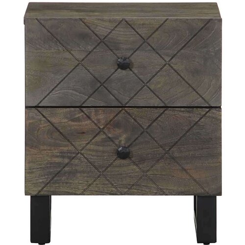 VidaXL Noćni ormarić crni 40 x 33 x 46 cm od masivnog drva manga Slike
