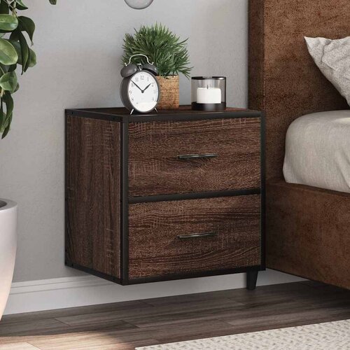 VidaXL Zidni noćni ormarić smeđi hrast 40x31x39,5 cm Slike