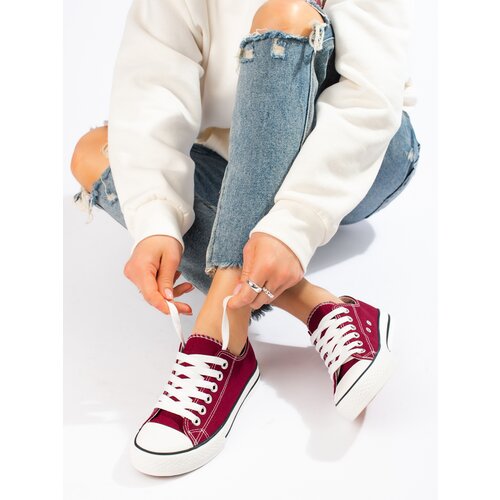 marka niezdefiniowana Women's burgundy sneakers Shelovet Cijene