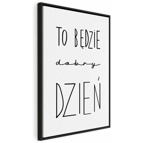  Slika - Art of Words (1-part) - Inspirational Black Text on White 60x90 U crnom drvenom okviru Cene
