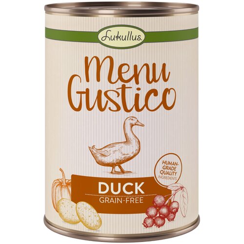 Lukullus Ekonomično pakiranje: &amp;quot;Menu Gustico&amp;quot; 24 x 400 g - Patka s mrkvom, brusnicama i ružmarinom Slike