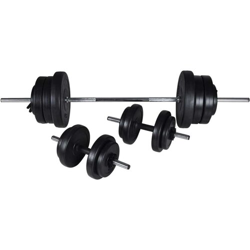 VidaXL Vadbena klop s kompletom uteži in palic 60,5 kg Slike
